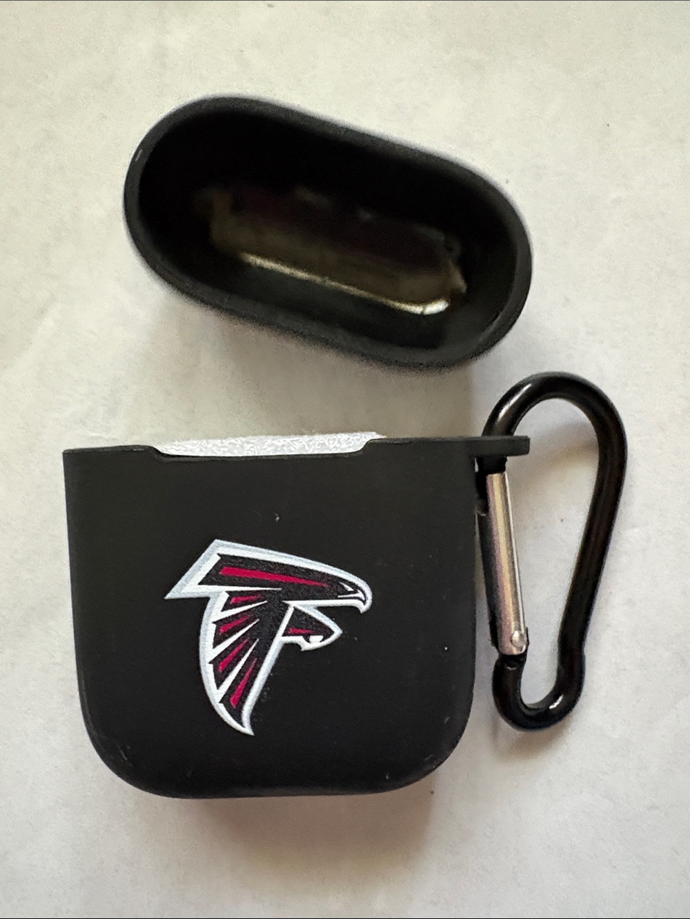 Falcons football AirPods Case Gen 1 & 2 black red hardshell protector